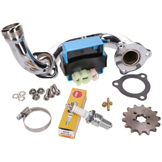 derestriction kit CDI unit adjustable / chromed manifold for Derbi Senda, Aprilia RX, SX, Gilera RCR, SMT 2018- (Euro4) 41234