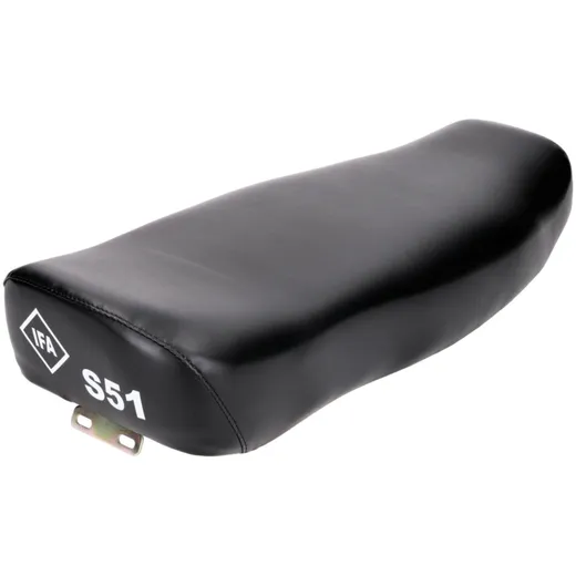 Sattel Sitzbank Doppelsitz glatt, schwarz mit IFA S51 Schriftzug für Simson S50, S51, S70 41840