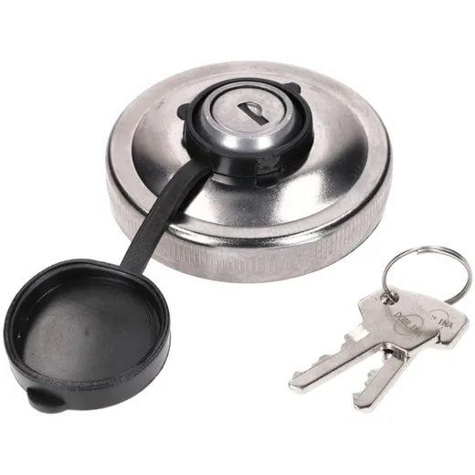 fuel tank cap aluminum chromed (w/ lock) for Simson S50, S51, SR50, Schwalbe, Sperber, Spatz, Star 41928