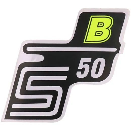 Emblem Logo Schriftzug S50 B Folie / Aufkleber neongelb für Simson S50 41958