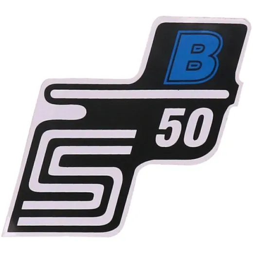 Emblem Logo Schriftzug S50 B Folie / Aufkleber blau für Simson S50 41960
