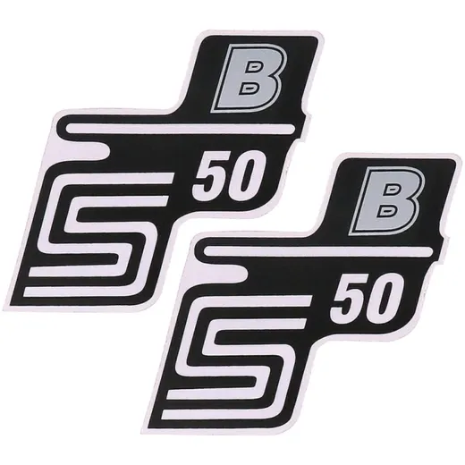 Lettering S50 B foil / sticker silver 2 pieces for Simson S50 41962