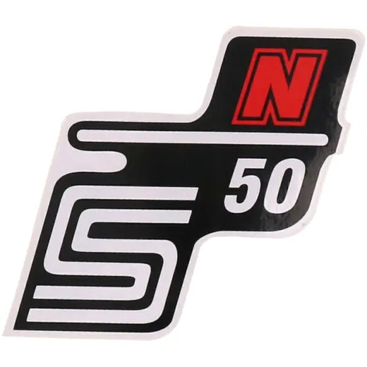 Emblem Logo Schriftzug S50 N Folie / Aufkleber rot für Simson S50 41963