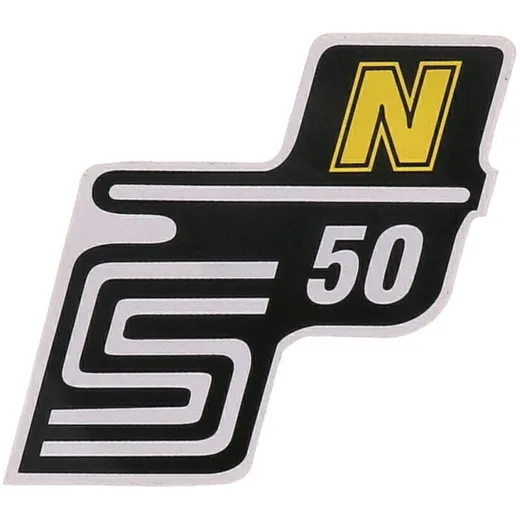 Emblem Logo Schriftzug S50 N Folie / Aufkleber gelb für Simson S50 41964