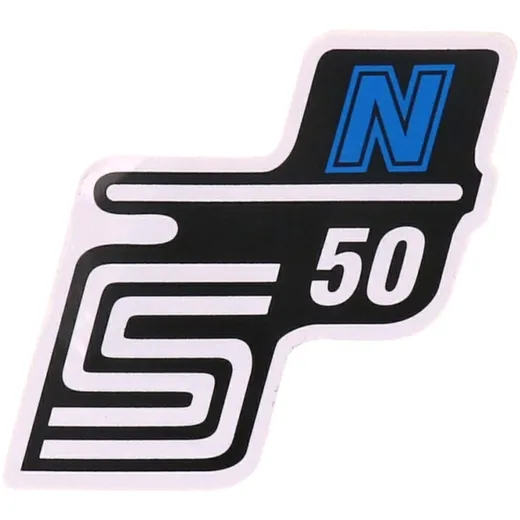 Emblem Logo Schriftzug S50 N Folie / Aufkleber blau für Simson S50 41967