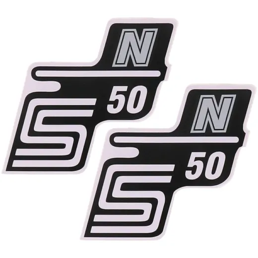 logo foil / sticker S50 N silver 2 pieces for Simson S50 41969