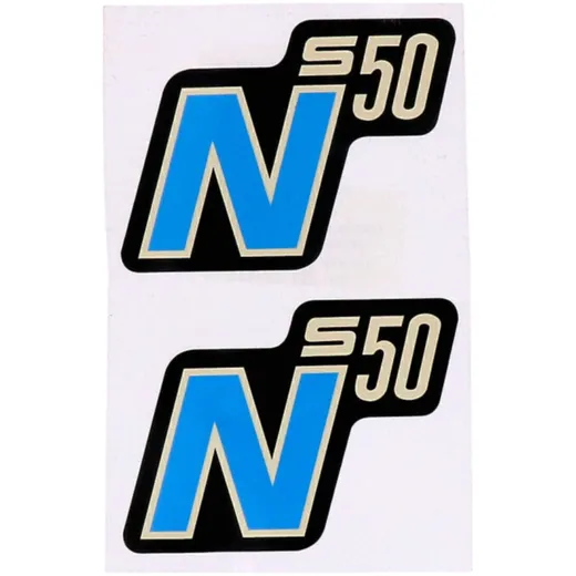 logo foil / sticker S50 N black-blue 2 pieces for Simson S50N 41970