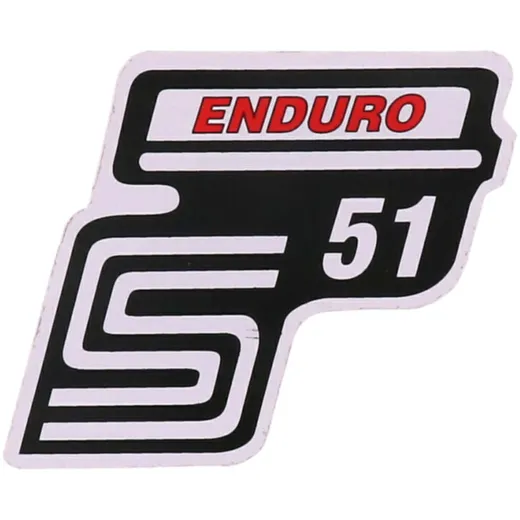 Emblem Logo Schriftzug S51 Enduro Folie / Aufkleber rot für Simson S51 41975