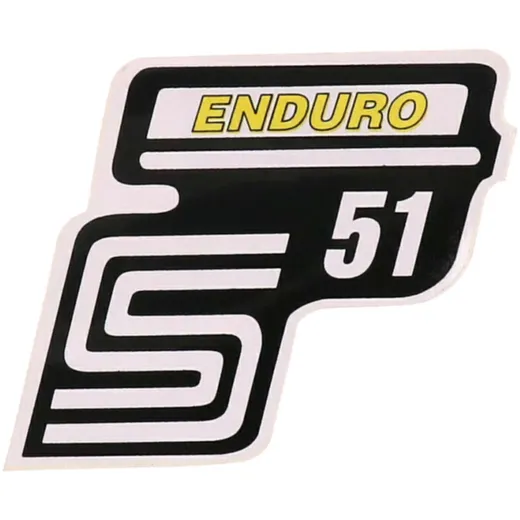 Emblem Logo Schriftzug S51 Enduro Folie / Aufkleber gelb für Simson S51 41976