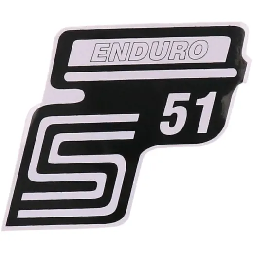 Emblem Logo Schriftzug S51 Enduro Folie / Aufkleber weiß für Simson S51 41980