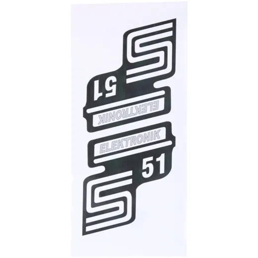 logo decal set S51 electronics foil / sticker silver for Simson S51 41986 logo decal set S51 electronics foil / sticker silver for Simson S51 41986
