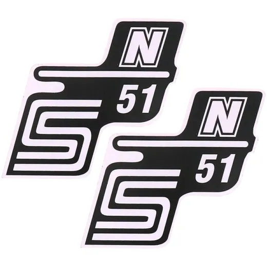 Lettering S51 N foil / sticker white 2 pieces for Simson S51 41988