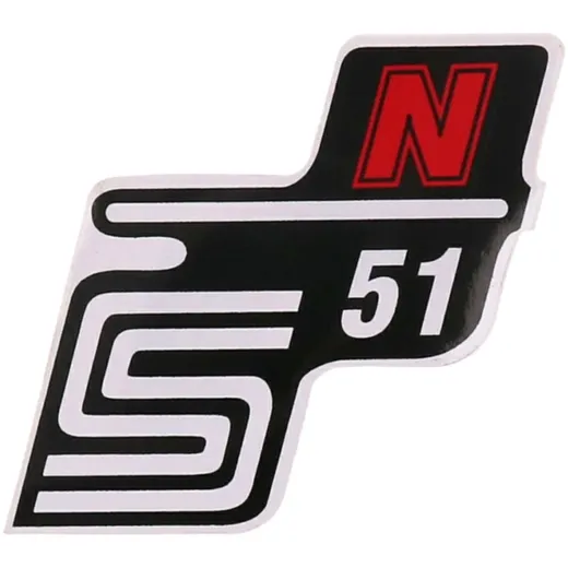 Emblem Logo Schriftzug S51 N Folie / Aufkleber rot für Simson S51 41990