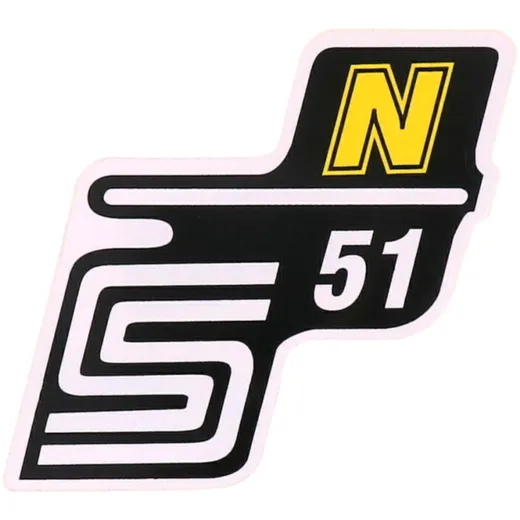 Emblem Logo Schriftzug S51 N Folie / Aufkleber gelb für Simson S51 41991