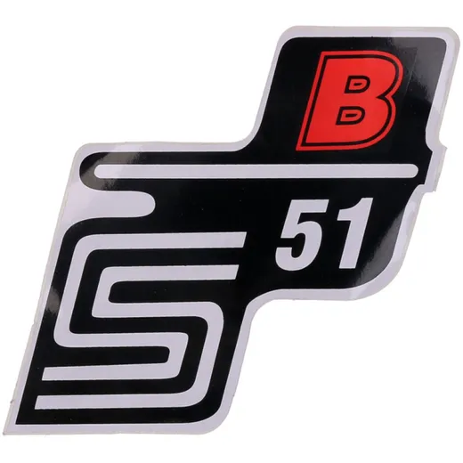 Emblem Logo Schriftzug S51 B Folie / Aufkleber rot für Simson S51 41996