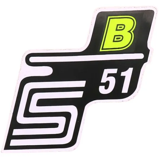 Emblem Logo Schriftzug S51 B Folie / Aufkleber neongelb für Simson S51 41998