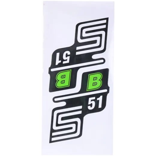 logo set foil / sticker S51 B green for Simson S51 41999