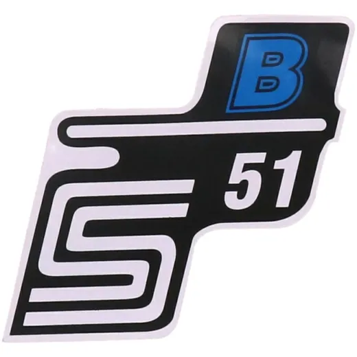 Emblem Logo Schriftzug S51 B Folie / Aufkleber blau für Simson S51 42000