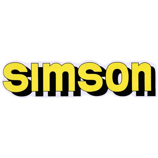Emblem Logo Schriftzug Folie / Aufkleber Tank gelb, schwarz für Simson S51 42009
