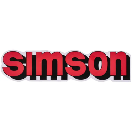 Emblem Logo Schriftzug Folie / Aufkleber Tank rot, schwarz für Simson S51 42011