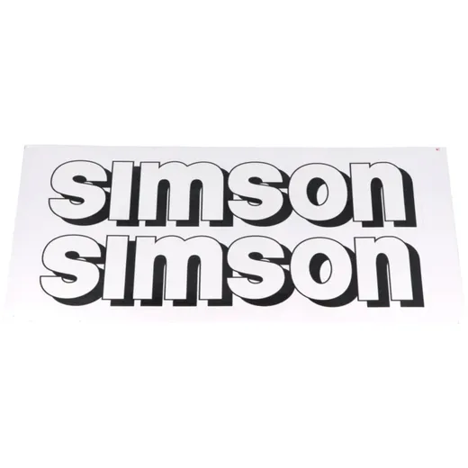 Lettering foil / sticker set tank 2 pieces white, black for Simson S51 42015