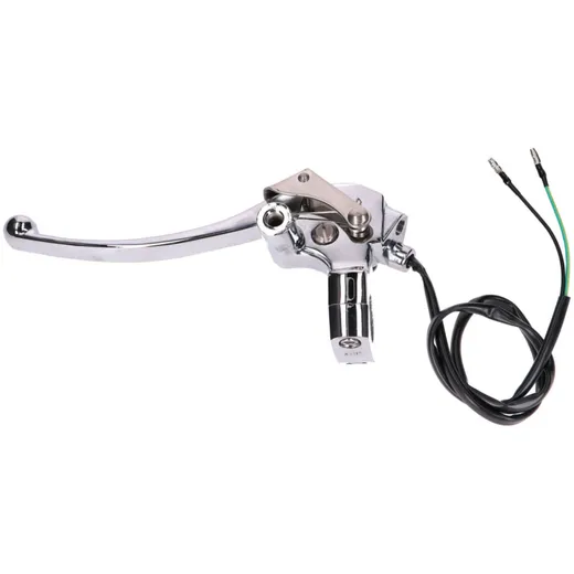brake lever fitting left-hand chromed w/ M10 mirror mount for GY6 Grand Retro (25mm handlebar diameter) 42052