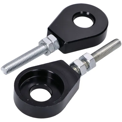 Radspanner / Kettenspanner Satz Aluminium schwarz eloxiert 12mm 43010-BK