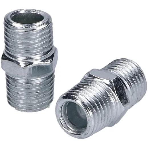Druckluft-Doppelnippel Set 1/4 Zoll BSPT Außengewinde 2-teilig 43348 Druckluft-Doppelnippel Set 1/4 Zoll BSPT Außengewinde 2-teilig 43348