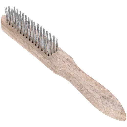 Drahtbürste 4-reihig mit Holzgriff 43535