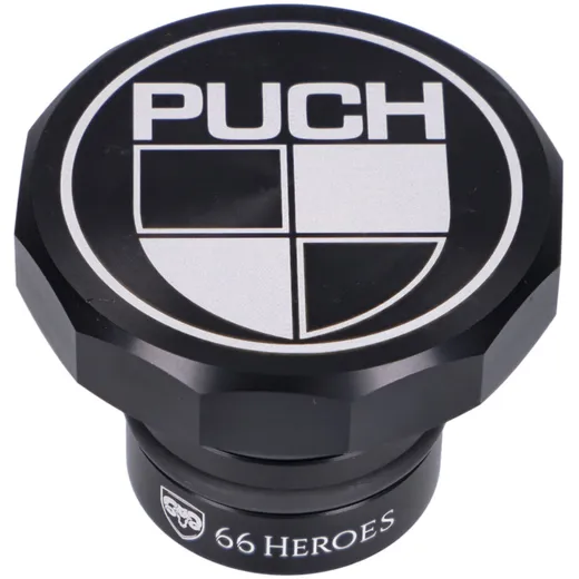 Tankdeckel 66Heroes Aluminium schwarz mit Puch-Logo für Puch Maxi S, N 43886 Tankdeckel 66Heroes Aluminium schwarz mit Puch-Logo für Puch Maxi S, N 43886