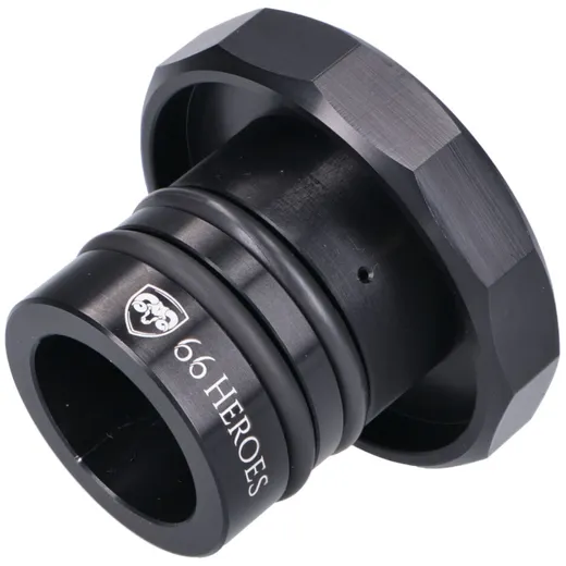 Tankdeckel 66Heroes Aluminium schwarz mit Puch-Logo für Puch_1