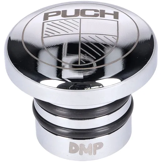 fuel tank cap steel polished w/ Puch logo for Puch Maxi S, N_1
