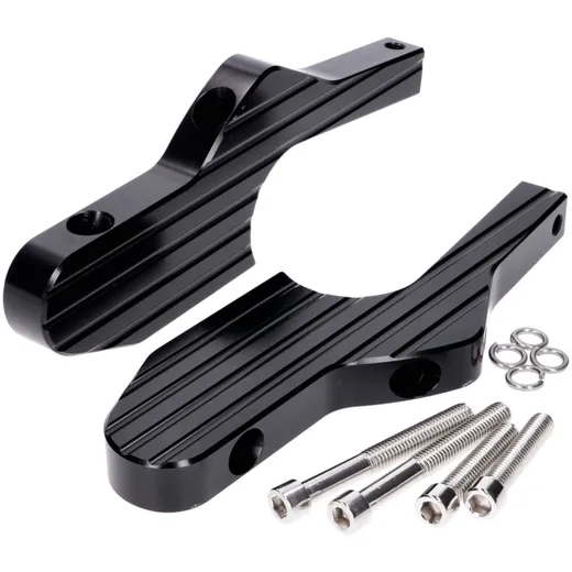 Adapter Fußraste Satz Sozius Aluminium CNC schwarz matt für Vespa GT, GTS, GTV 44392
