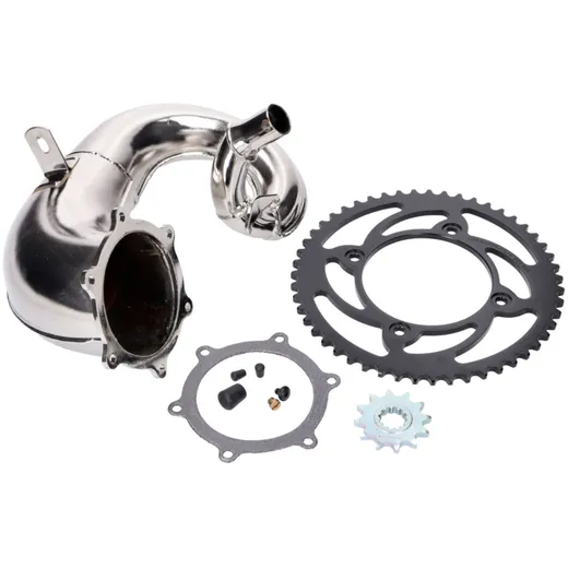 Auspuff Birne Entdrosselungskit mit Krümmer Chrom für Beta RR50 Supermoto Euro5 2021- 44397-SM