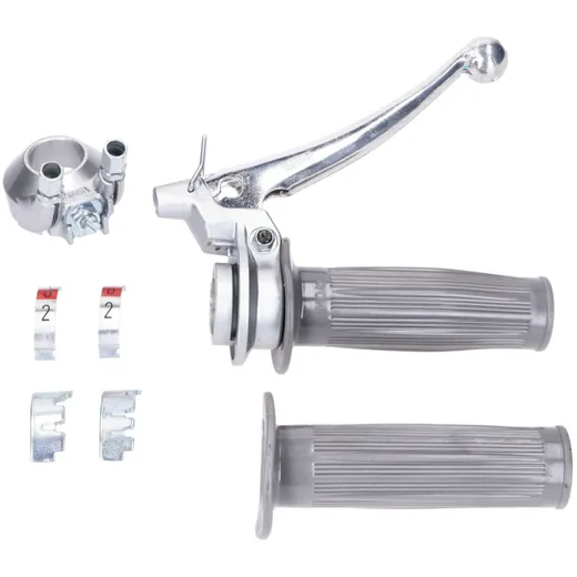handlebar grip set complete 2-speed / 3-speed grey for Puch, Sachs, Zündapp 48820