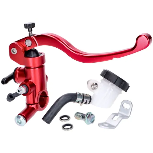 Bremspumpe / Bremszylinder vorn radial, externer Bremsflüssigkeitsbehälter, rot für 22mm Lenker 48943