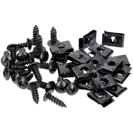 Blechmuttern Set mit Schrauben M5x15 - 20 Stück 48998
