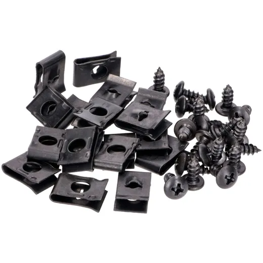 Blechmuttern Set mit Schrauben M4x10 - 20 Stück 49000