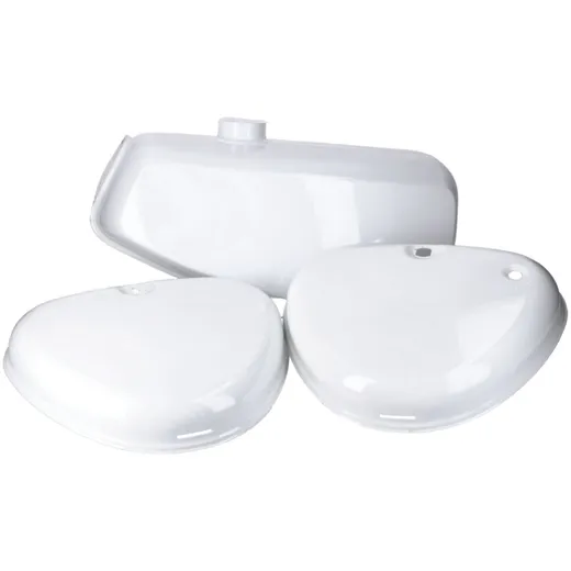 Benzintank und Seitendeckel Set weiß für Simson S50, S51, S70 49096 Benzintank und Seitendeckel Set weiß für Simson S50, S51, S70 49096