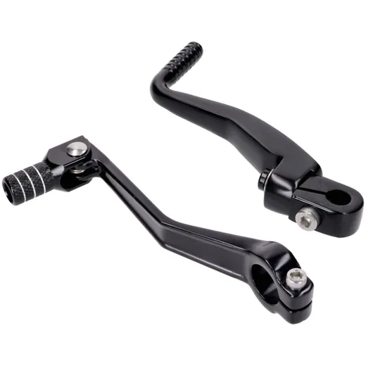 Schalthebel Kickstarter Set klappbar Aluminium schwarz eloxiert für Simson S50, S51, S53, S70, S83 49315