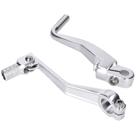 Schalthebel Kickstarter Set klappbar Aluminium silber eloxiert für Simson S50, S51, S53, S70, S83 49316