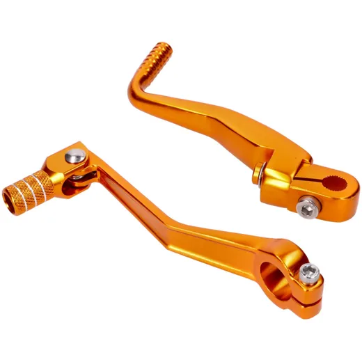 gear shift and kickstart lever foldable, anodized aluminum, golden for Simson S50, S51, S53, S70, S83 49318