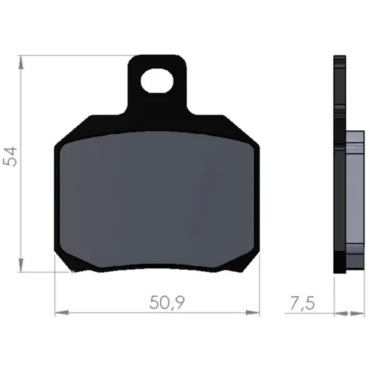 Bremsbeläge BGM 50,8x53,9mm BENELLI 666 125ccm 1998 (h), CPI_1