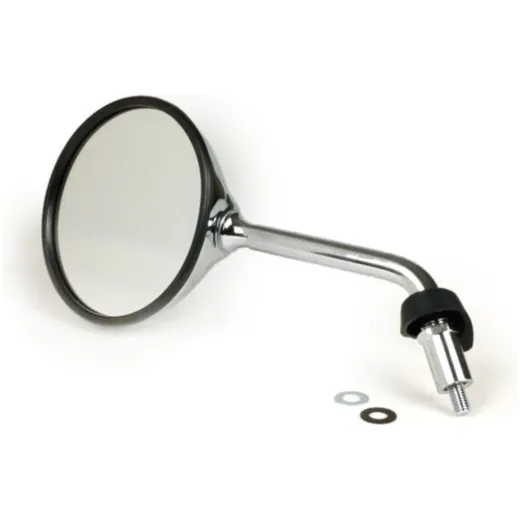 Mirror -MOTO NOSTRA Shorty, chrome, M8x1.25 right-hand thread, lhs, rhs- Piaggio LX50 (ZAPC381, ZAPC383, ZAPC387), LX125 (ZAPM44