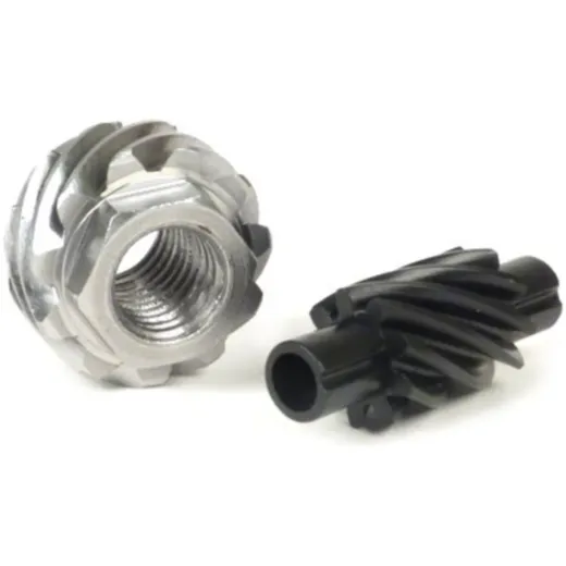 Tachoschnecken-Set BGM Original Vespa 11 Zähne, Ø=21,8mm, Metall + 9 Zähne, l= 31mm, 2,7mm Vierkant, schwarz (passend für Tachos
