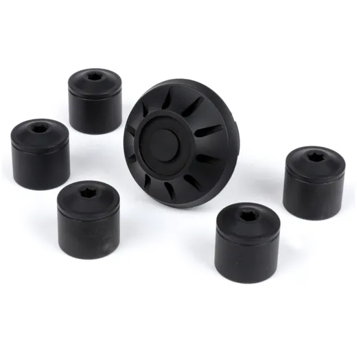 Abdeckkappen Set Radmutter / Felge Ø=35mm Moto Nostra CNC, schwarz matt Vespa ET2, ET4, GT, GTL, GTS, GTV, LX, LXV, S, Gilera Fu