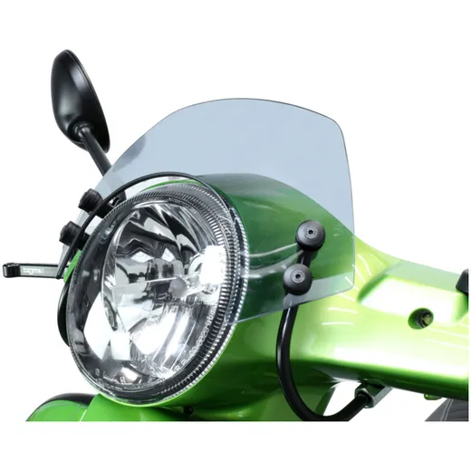 Windschutzscheibe mit schwarzen Haltern Moto Nostra b=340mm, h=105mm Vespa GT, GTL, GTS, GTS Super 125-300ccm transparent grau 5