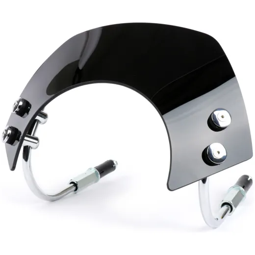 Flyscreen with chromed brackets -MOTO NOSTRA, w=340mm, h=105_3