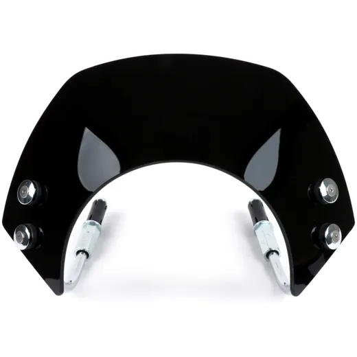 Flyscreen with chromed brackets -MOTO NOSTRA, w=340mm, h=105_2