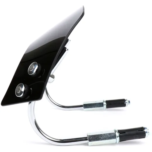 Flyscreen with chromed brackets -MOTO NOSTRA, w=340mm, h=105_1